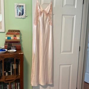 Vintage Jonquil lace cream bridal maxi slip dress chemise lingerie luxurious